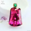 Pingente de Amuleto de Vidro Retro Ai Yu Colar com Pedras Sintéticas Rubi Turmalina Granate Atacado S5101409