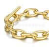 Acero de Titanio Chapado en Oro de 18 Quilates Diseño de Nicho Europeo y Americano Pulsera de Cadena Exagerada Estilo Hip-Hop Ins Cadena B202187