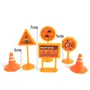 Decoração de Bolo Veículo de Engenharia Escavadeira Escavadeira Placa de Trânsito Placa de Rua Bloqueio de Estrada Plug-In Enfeites de Confeitaria de Aniversário