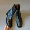 Primeiro Encontro Temporada 2026 Novas Botas Curtas para o Trabalho Salto Alto Botas Elásticas Emagrecedoras Outono/Inverno Sistema de Solado Macio Botas de Salto Grosso Retrô