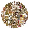 50 Adesivos Decorativos Estéticos de Estampa de Leopardo Transfronteiriços, Adesivos de Papelaria Decorativos Vinílicos Impermeáveis com Padrão de Leopardo Vintage