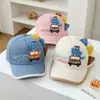 Bonés de Baseball Infantis Atacado Estilo Coreano Desenho Animado Fofo Dinossauro Pequeno Boné com Aba 2026 Primavera e Verão Novo Chapéu de Sol para Bebês
