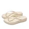Chanclas de leopardo de moda para mujer, estilo retro coreano, sandalias de plataforma de suela gruesa de EVA antideslizantes para vacaciones en la playa y exteriores