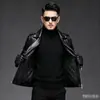 Jaqueta de Couro Masculina Amarela e Preta, Jaqueta de Couro PU Estilo Regular, Nova Jaqueta de Couro Masculina Estilo Coreano 2026 Tamanho Grande para Motociclista