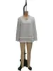 Nueva Ropa de Otoño/Invierno para Mujer 2026 Camiseta de Manga Larga Casual con Parches de Encaje en V para Mujer Sitio Web Independiente Europeo y Americano de Amazon