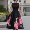 Vestido plisado sin mangas con estampado floral y fruncido en la cintura, superventas nuevo para mujer, transfronterizo europeo y americano, sitio independiente de Amazon, Primavera/Verano 2026