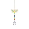 Campanilla de Viento para Patio Colgante de Cristal Atrapasol Mariposa Abeja Arcoíris Pieza de Metal Colgante de Cuentas de Colores Suministro Transfronterizo