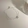 Pulsera de Plata de Doble Capa Estilo Minimalista para Mujer, Personalidad de Nicho, Exquisita Moda de Lujo Ligero, Joyería de Pulsera Versátil de Moda