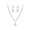 Set de Dos Piezas para Mujer con Pendientes de Cadena para Clavícula y Colgante Geométrico de Gota de Agua Incrustado de Diamantes Europeos y Americanos, Popular Accesible Lujo Versátil Exquisito Set