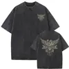 Camiseta Masculina Korn Ftl 25 Follow the Leader Estampada Frente e Verso Rock Gothic Casual Oversized Masculina