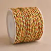 Cuerda de Algodón Trenzada de Cuatro Hilos con Tres Flores Chapada en Oro de 2 mm, Hilo de Algodón, Pulsera de Algodón Enrollada a Mano, Collar, Cuerda Trenzada, Cuentas para Juguetes y Borlas