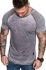 Nueva Camiseta Casual para Hombre con Textura Arrugada de Color Sólido Camiseta Casual Deportiva de Moda de Manga Corta Verano