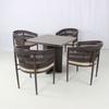 Juego de Mesa y Sillas de Ratán para Exteriores, Mesa y Sillas de Comedor Simples de Cinco Piezas para Jardín, Patio, Terraza de Hotel y Uso en Exteriores de Restaurantes
