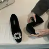 Nueva Colección Otoño/Invierno 2024: Zapatos Planos Cuadrados con Tacón Grueso y Adornos de Pedrería, Zapatos de Vestir de Mujer de Moda, Mocasines Estilo Francés con Forro de Felpa