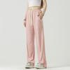 Pantalones de seda de hielo de verano 2024 para mujer, pantalones rectos de cintura alta y pierna ancha, pantalones casuales finos con protección solar, multicolores para mujer