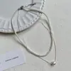 Collar de Doble Capa Perla Fragante Dulce Pequeña para Mujer, Simple Elegante, Collar Apilado, Accesorios de Cadena para Clavícula de Gama Alta de Nicho