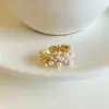 Anillo de perla estilo francés en plata de ley S925 para mujer, diseño abierto ajustable, sensación de nicho de alta gama, lujo ligero, anillo versátil para el dedo índice