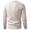 Novo suéter masculino de malha trançada com gola redonda transfronteiriço, blusa de tricô masculina de manga comprida slim fit estilo coreano de inverno