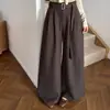 Novedad para Otoño 26: Estilo Relajado Old Money, Pantalones de Diseño Elegante con Cinturón de Alta Gama, Pantalones Casuales, Pantalones de Pierna Ancha Minimalistas Sofisticados