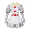 Vestido de mujer con alma de payaso, disfraz de Halloween, payaso de terror, juego de rol, cosplay, fábrica