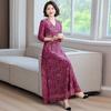 Vestido Vermelho Rosado para Banquete de Casamento para Mulheres 2025 Novo Primavera e Verão Vestido de Casamento para Nova Sogra Vestido de Casamento