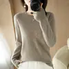 Nueva camiseta básica de longitud corta, talla grande, otoño e invierno, cuello redondo, suéter de punto ajustado para mujer, blanco y rosa