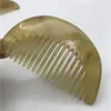 Peine de Cuerno de Oveja de 8.7X4.5cm con Dientes Finos, Peine Engrosado con Forma de Luna, Peine Grueso de Cuerno de Vaca de Media Luna con Dientes Finos, Práctico Peine de Peluquería