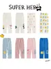 Wuli Bu Yi [Processamento Personalizado] Leggings com Estampa de Desenho Animado para Meninas Primavera e Outono Calças Casuais Fofas Tendência