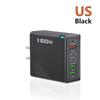 Cargador Rápido PD Multipuerto de 160W 3USB 3TYPE-C Regulaciones Europeas y Americanas Británicas Aplicable a Enchufe Apple Huawei Xiaomi