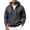 Otoño Invierno Transfronterizo Comercio Exterior Peso Pesado Más Terciopelo Hombres Casual Ropa de Trabajo Con Capucha Deportivo Versátil Holgado Sudadera con Capucha Chaqueta Venta al por Mayor