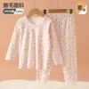 [Venta de Liquidación] Conjunto de ropa de otoño de cuello redondo para bebé, ropa interior térmica sin costuras para otoño, ropa de estar y pijamas unisex para niños