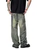 Ropa para Hombre Fengshe / Jeans Lavados Vintage Estilo Callejero Americano para Hombre, Pantalones Anchos de Pierna Recta Sueltos Modernos Nostálgicos