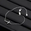 2024 Nuevo Pulsera de Cruz Completa de Diamantes Femenina Ins Diseño de Nicho Simple Versátil Estudiante Pulsera de Estilo Frío