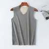 Chaleco térmico sin costuras de terciopelo de dos colores por ambos lados para hombre y mujer con corte de figura chaleco más base lijada fabricantes de ropa interior al por mayor