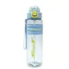 Garrafa de Água Esportiva Simples com Tampa Flip e Alça Portátil para Uso Externo Copo com Canudo Grande Capacidade 1L Copo de Plástico Transparente Atacado de Comércio Exterior