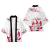 Directo de fábrica capa con tótem de dragón estilo chino marea nacional personalidad cárdigan de punto con plumas capa kimono túnica de siete mangas hombre
