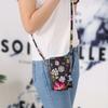 Bolso bandolera para teléfono móvil con diseño de flores a la moda, mini bolso de hombro tipo halter vertical de doble capa, monedero, bolso de muñeca grande para teléfono móvil