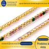 [Cor estilo piridina privada] banhado a ouro cor cor garra cadeia Vermelho Verde Azul amarelo diamante cadeia jóias saco sapatos acessórios de vestuário