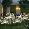 Nuevas luces de cadena con estaca para fuegos artificiales solares más vendidas para patio exterior, césped, jardín, luces decorativas para festival de diente de león