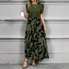 Vestido Floral Elegante e Fashionável de Cintura Alta para Mulheres Europeias e Americanas - AliExpress Cross-border