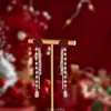 Pendientes de Árbol de Navidad Tridimensionales, Pendientes de Navidad Dulces y Lindos, Pendientes de Regalo de Año Nuevo, Clips para Orejas sin Perforar para Mujer, Venta al por Mayor