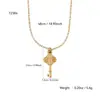 Moda Sencillo Elegante Colgante de Llave Acero Inoxidable Chapado en Oro de 18K Collar Colgante de Acero de Titanio para Mujer Joyería de Cadena para Clavícula
