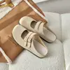 Zapatos Birkenstock de Cuero Genuino Punta Semiabierta Zapatos Individuales Suela Gruesa Aumentadores de Altura Zapatos Birkenstock Mujer Primavera Verano 2026 Feos Lindos Zuecos Semiabiertos de Punta Cerrada