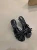 Sandalias elegantes Chuyuji de estilo francés para mujer, con lazo, puntera abierta y tiras cruzadas, zapatos de verano para exteriores de tacón alto fino