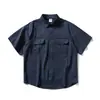 Ropa de Hombre Beijie 2026 Verano Nuevo Estilo Camisa de Manga Corta con Bolsillo de Retazos para Hombre Camisa de Trabajo de Color Sólido Chaqueta de Media Manga