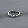 Anillo de Siete Virtudes para Hombre Moderno Distintivo Anillo para el Dedo Índice Moda Simple Anillo Abierto de Letra Moebius