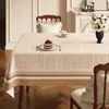 Toalha de mesa para sala de jantar estilo retrô americano, novo modelo 2025, toque de luxo leve e de alta qualidade, à prova d'água, resistente a óleo, lavável, pano para cobrir mesa de centro