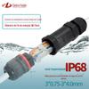 3 Core Cable conector à prova de chuva CN13 fio-a-fio IP68 interno e externo à prova de poeira e conector de cabo à prova de chuva