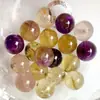 Pulsera de Cristal Super Siete Natural Pura, Exquisita de Nicho Pulsera de Perlas Redondas de Amatista Rosa Fuego Púrpura Nueve para Mujeres