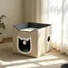 Suministros para Mascotas Casa Plegable para Gatos Casa Cálida de Invierno para Gatos Fácil de Limpiar Villa para Gatos Casa Plegable Grande para Gatos Mascotas Transfronteriza